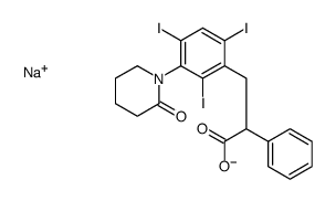sodium,2-phenyl-3-[2,4,6-triiodo-3-(2-oxopiperidin-1-yl)phenyl]propanoate Structure