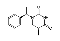 (1'R,5S)-1-(1'-phenylethyl)-5-methyldihydropyrimidin-2,4-dione Structure