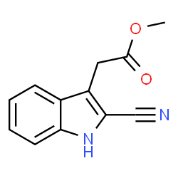 2-氰基吲哚-3-乙酸甲酯结构式
