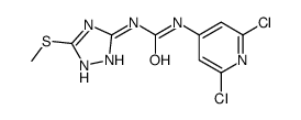 N-(2,6-二氯-4-吡啶 )-n’-[5-(甲基硫代)-4H-1,2,4-噻唑-3-基]脲结构式