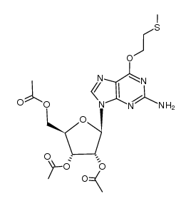 2',3',5'-tri-O-acetyl-O6-[2-(methylthio)ethyl]guanosine Structure