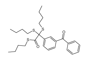 S-butyl bis(butylsulfanyl)(3-benzoylphenyl)thioacetate Structure