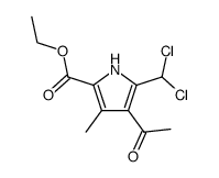 ethyl 4-acetyl-5-(dichloromethyl)-3-methyl-1H-pyrrole-2-carboxylate结构式