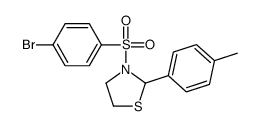 (9CI)-3-[(4-溴苯基)磺酰基]-2-(4-甲基苯基)-噻唑烷结构式