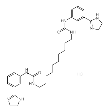 Urea,1,1'-decamethylenebis[3-(m-2-imidazolin-2-ylphenyl)-, dihydrochloride(7CI,8CI) picture