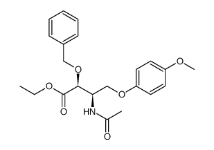 (2S,3R)-3-Acetylamino-2-benzyloxy-4-(4-methoxy-phenoxy)-butyric acid ethyl ester Structure