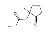 2-methyl-2-(2-oxobutyl)cyclopentan-1-one结构式