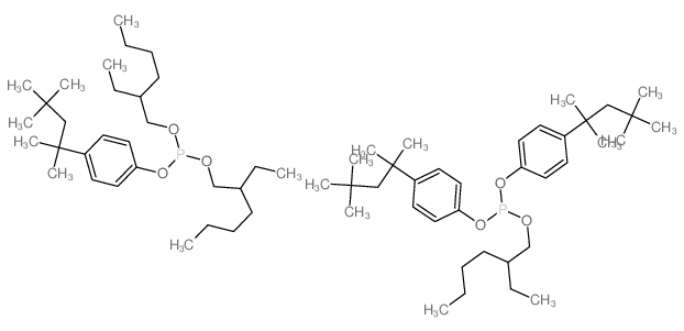 bis(2-ethylhexoxy)-[4-(2,4,4-trimethylpentan-2-yl)phenoxy]phosphane; 2-ethylhexoxy-bis[4-(2,4,4-trimethylpentan-2-yl)phenoxy]phosphane结构式