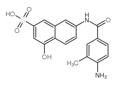 7-[(4-amino-3-methylbenzoyl)amino]-4-hydroxynaphthalene-2-sulphonic acid结构式