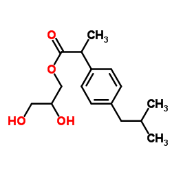 2,3-Dihydroxypropyl 2-(4-isobutylphenyl)propanoate结构式
