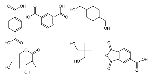 间苯二酸与对苯二酸、1,2,4-苯三酸酐、1,4-环己烷二甲醇、新戊基二醇和丙酸-3-羟基-2,2-二甲基丙基-3-羟基-2,2-二甲基酯的聚合物结构式