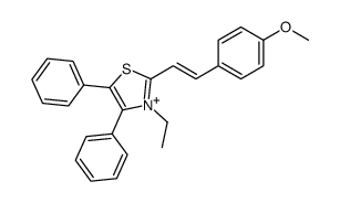 3-ethyl-2-[2-(4-methoxyphenyl)ethenyl]-4,5-diphenyl-1,3-thiazol-3-ium结构式