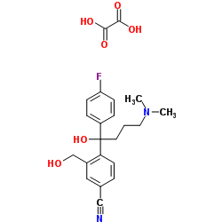 (+/-)-4-[4-(dimethylamino)-1-(4-fluorophenyl)-1-hydroxybutyl]-3-(hydroxymethyl)-benzonitrile, oxalate Structure