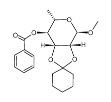 methyl 4-O-benzoyl-2,3-O-cyclohexylidene-α-L-rhamnopyranoside结构式