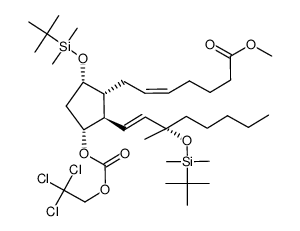(15S)-15-methyl-PGF2α methyl ester 9,15bis(tert-butyldimethylsilyl ether) 11-(trichloroethyl carbonate)结构式