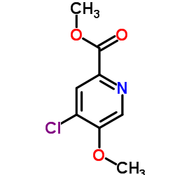 4-氯-5-甲氧基-2-吡啶甲酸甲酯结构式