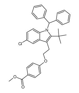 methyl 4-[2-[2-tert-butyl-5-chloro-1-(diphenylmethyl)-1H-indol-3-yl]ethoxy]benzoate结构式