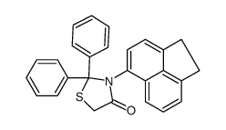 3-(1,2-dihydroacenaphthylen-5-yl)-2,2-diphenyl-1,3-thiazolidin-4-one结构式