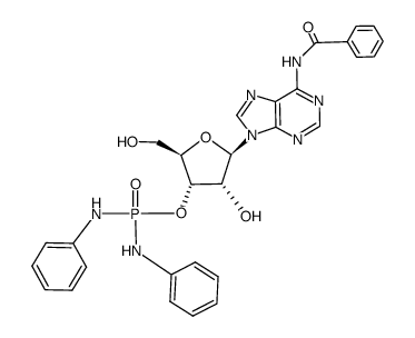 N6-benzoyladenosine 3'-phosphorodianilidate Structure