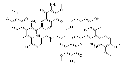 (4Z)-5-amino-N-[3-[4-[3-[[(4Z)-5-amino-6-(7-amino-6-methoxy-5,8-dioxoquinolin-2-yl)-4-(4,5-dimethoxy-6-oxocyclohexa-2,4-dien-1-ylidene)-3-methyl-1H-pyridine-2-carbonyl]amino]propylamino]butylamino]propyl]-6-(7-amino-6-methoxy-5,8-dioxoquinolin-2-yl)-4-(4, Structure