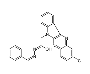 N-[(E)-benzylideneamino]-2-(2-chloroindolo[2,3-b]quinoxalin-6-yl)acetamide结构式