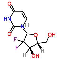 2',2'-Difluoro-2'-deoxyuridine Structure