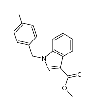 Methyl 1-(4-fluorobenzyl)-1H-indazole-3-carboxylate结构式