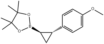 2-((1R,2R)-2-(4-甲氧基苯基)环丙基)-4,4,5,5-四甲基-1,3,2-二氧杂硼杂环戊烷结构式