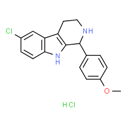 6-氯-1-(4-甲氧基苯基)-2,3,4,9-四氢-1H-吡啶并[3,4-B]吲哚结构式