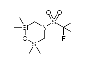2,2,6,6-tetramethyl-4-(trifluoromethylsulfonyl)-1,4,2,6-oxaazadisilinane structure