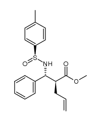 (2S,3R)-(+)-methyl 2-(2-propenyl)-3-[(S)-(4-methylphenylsulfinamido)]-3-phenylpropanoate结构式