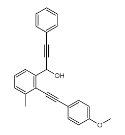 1-(2-((4-methoxyphenyl)ethynyl)-3-methylphenyl)-3-phenylprop-2-yn-1-ol结构式