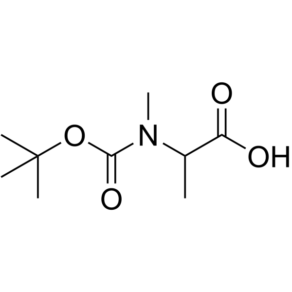 2-((tert-Butoxycarbonyl)(methyl)amino)propanoic acid Structure