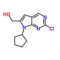 (2-chloro-7-cyclopentyl-7H-pyrrolo[2,3-d]pyrimidin-6-yl)methanol structure