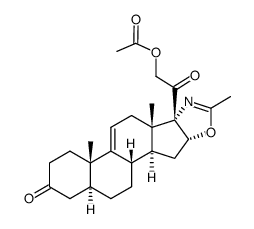 21-acetoxy-2'-methyl-(5α,16β)-pregn-9(11)-eno[17,16-d]oxazole-3,20-dione结构式