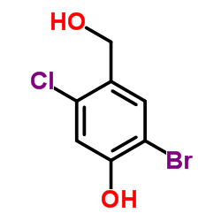 2-Bromo-5-chloro-4-(hydroxymethyl)phenol结构式