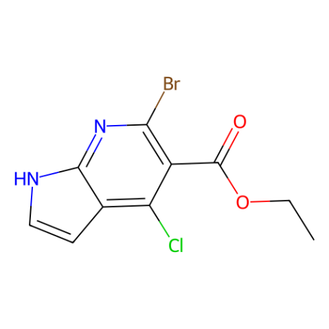 Ethyl 6-bromo-4-chloro-1H-pyrrolo[2,3-b]pyridine-5-carboxylate Structure