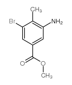3-氨基-5溴-4-甲基苯甲酸甲酯结构式