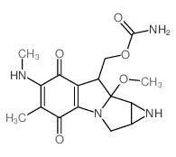 Azirino[2',3':3,4]pyrrolo[1,2-a]indole-4,7-dione,8-[[(aminocarbonyl)oxy]methyl]-1,1a,2,8,8a,8b-hexahydro-8a-methoxy-5-methyl-6-(methylamino)-,[1aS-(1aa,8b,8aa,8ba)]- (9CI)结构式
