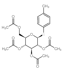 4-甲基苯基 2,3,4,6-四-O-乙酰基-1-硫代-β-D-吡喃葡萄糖苷结构式