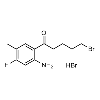 1-(2-氨基-4-氟-5-甲基苯基)-5-溴代戊烷-1-酮氢溴化物结构式