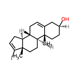 17-碘雄甾-5,16-二烯-3BETA-醇结构式