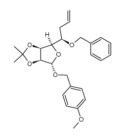 p-methoxybenzyl 6,7,8-trideoxy-5-O-benzyl-2,3-O-(1-methylethylidene)-α-D-manno-oct-7-enofuranoside Structure