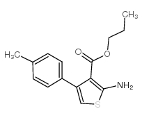 2-氨基-4-(4-甲基苯基)噻吩-3-羧酸丙酯结构式