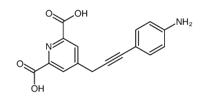 4-[3-(4-aminophenyl)prop-2-ynyl]pyridine-2,6-dicarboxylic acid结构式