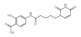 4-[5-(2,4-dioxopyrimidin-1-yl)pentanoylamino]-2-hydroxy-benzoic acid结构式