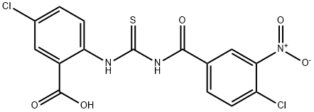 5-chloro-2-[[[(4-chloro-3-nitrobenzoyl)amino]thioxomethyl]amino]-benzoic acid Structure