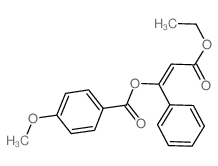 Benzoic acid,4-methoxy-, 3-ethoxy-3-oxo-1-phenyl-1-propen-1-yl ester Structure