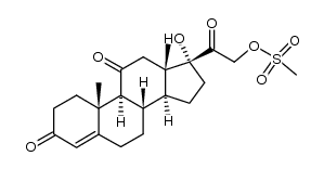17α-hydroxy-21-methylsulphonyloxypregn-4-ene-3,11,20-trione结构式