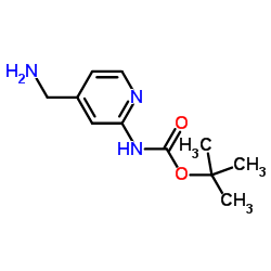 2-(Boc-氨基)-4-(氨甲基)吡啶结构式